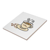 Design von Kaffeebechern und Kaffeebohnen Fliese (Seite)