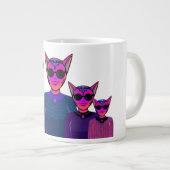 Design von Katzencharakteren Jumbo-Tasse (Vorderseite Rechts)