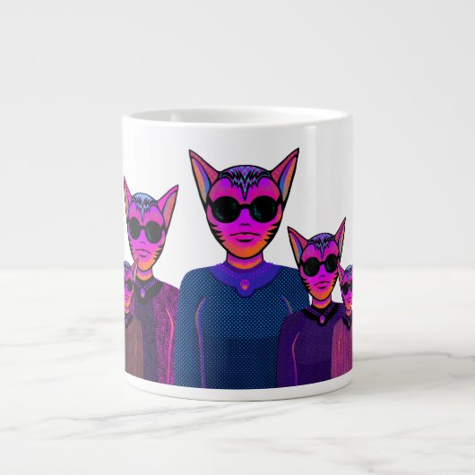 Design von Katzencharakteren Jumbo-Tasse (Vorderseite)