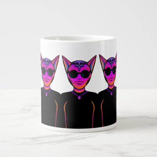 Design von Katzenfiguren Jumbo-Tasse (Vorderseite)