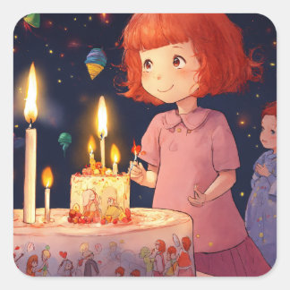 Design von Kunstwerken Quadratischer Aufkleber