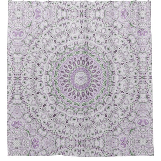 Design von Lavendel und Green Mandala Duschvorhang (Vorderseite)