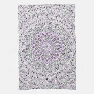 Design von Lavendel und Green Mandala Geschirrtuch