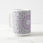 Design von Lavendel und Green Mandala Kaffeetasse (Vorderseite Links)