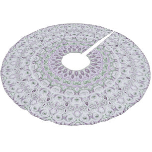 Design von Lavendel und Green Mandala Polyester Weihnachtsbaumdecke