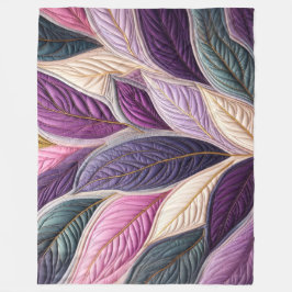Design von Lila, blauen, rosa Blätter Fleecedecke