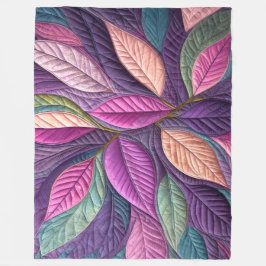 Design von Lila rosa gestrichelten blauen Blätter Fleecedecke