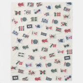 Design von MahJongg-Fliesen-Symbolen auf Abzeichen Fleecedecke (Vorderseite)