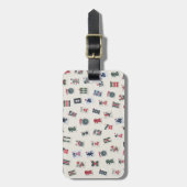 Design von MahJongg-Fliesen-Symbolen auf Abzeichen Gepäckanhänger (Vorderseite vertikal)