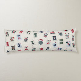 Design von MahJongg-Fliesen-Symbolen auf Abzeichen Seitenschläferkissen