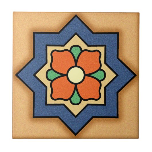 Design von Malibu Potteries aus den 1920er Jahren Fliese (Vorderseite)