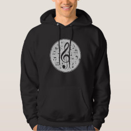 Design von Musiknoten mit Vintagem Treble Clef Hoodie
