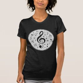 Design von Musiknoten mit Vintagem Treble Clef T-Shirt