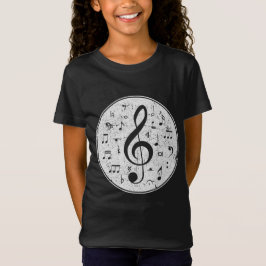 Design von Musiknoten mit Vintagem Treble Clef T-Shirt