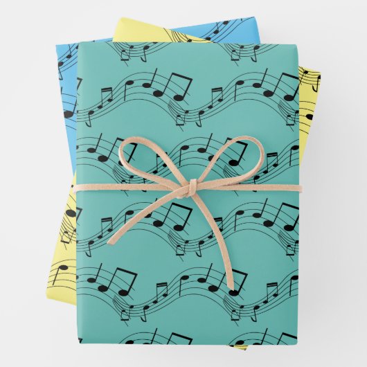 Design von Musiknotes Geschenkpapier Set (Beispiel)