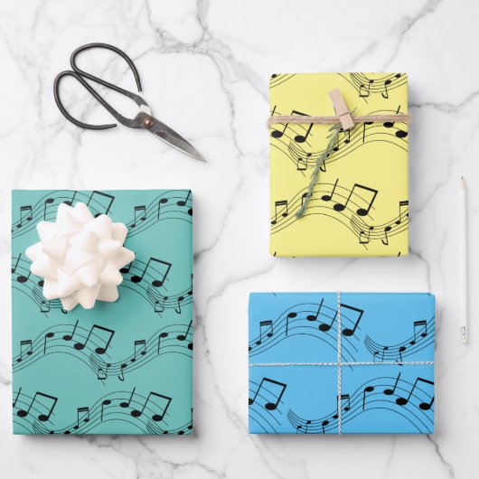 Design von Musiknotes Geschenkpapier Set (Vorderseite)