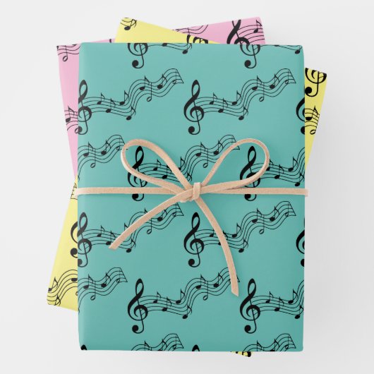 Design von Musiknotes Geschenkpapier Set (Beispiel)