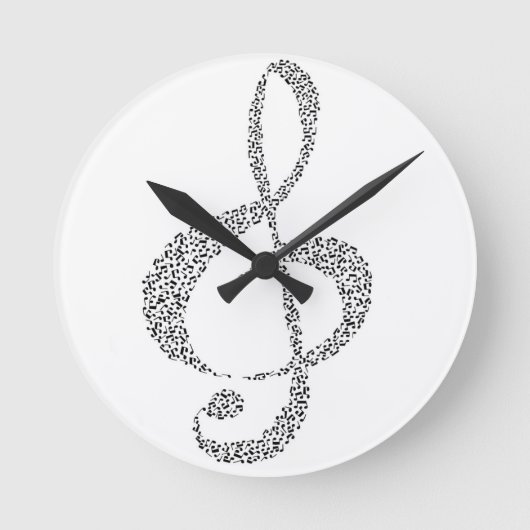 Design von Musiknotes Runde Wanduhr (Vorderseite)