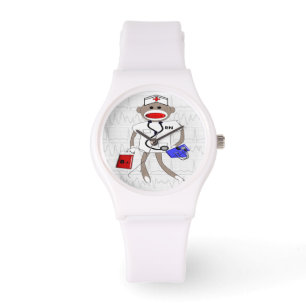 Design von Nurse Watch Sock Monkey Armbanduhr