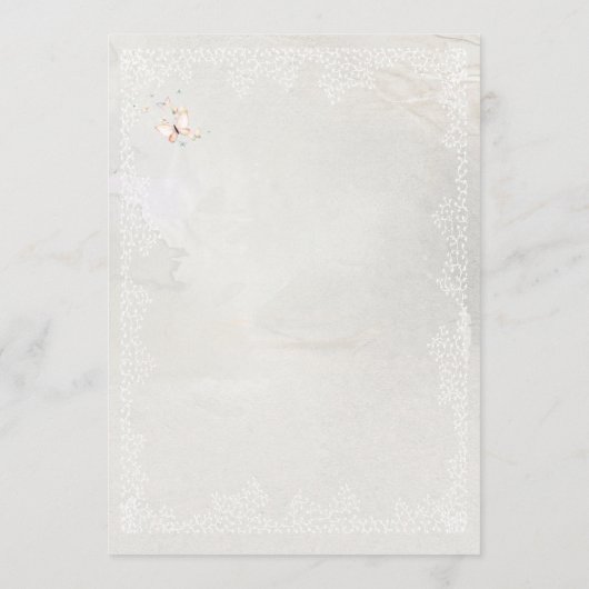 Design von Pastel Butterflies, Hochzeitmenü Menükarte (Rückseite)