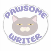 Design von Pawsome Writer Fun Kitty Aufkleber (Vorderseite)