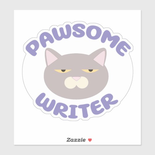 Design von Pawsome Writer Fun Kitty Aufkleber (Blatt)