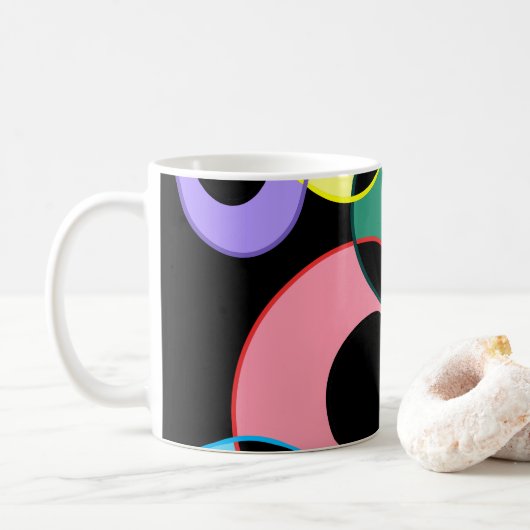 Design von Rainbow Billiard Balls Kaffeetasse (Mit Donut)