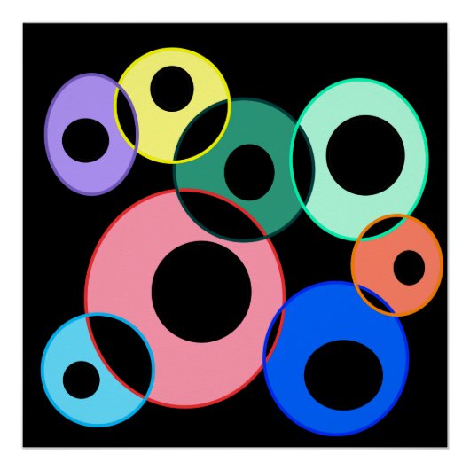 Design von Rainbow Billiard Balls Poster (Vorderseite)