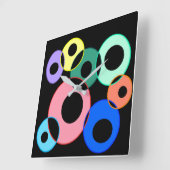 Design von Rainbow Billiard Balls Quadratische Wanduhr (Winkel)