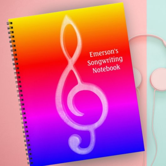 Design von Regenbogenmusik für die Verarbeitung vo Notizblock