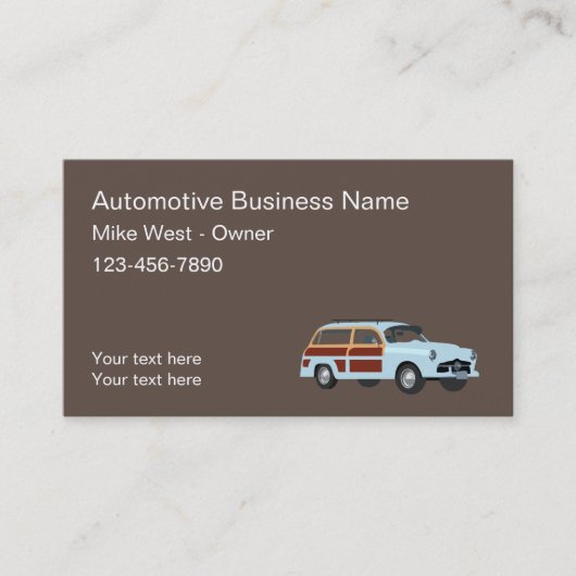 Design von Retro Automotive Business Cards Visitenkarte (Vorderseite)