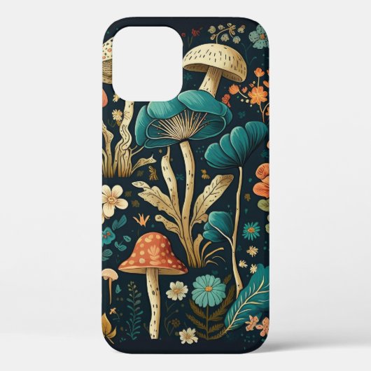 Design von Retro-Pilzen und Blume Case-Mate iPhone Hülle (Rückseite)