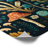 Design von Retro-Pilzen und Blume Poster (Ecke)