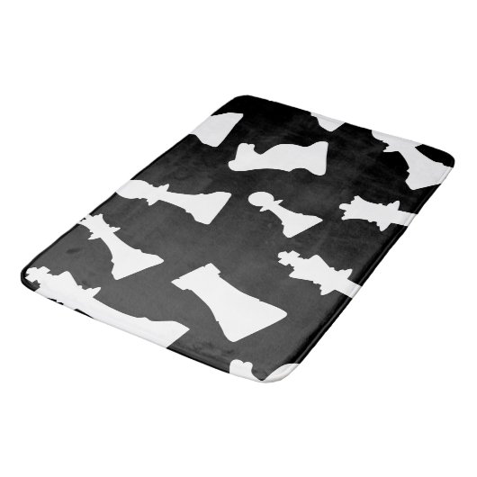 Design von Schachspielstücken Badematte (Schrägansicht)