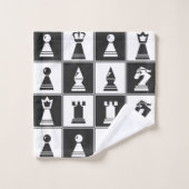 Design von Schachstücken Badhandtuch Set (Waschlappen)