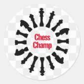 Design von Schachstücken Runder Aufkleber (Vorderseite)
