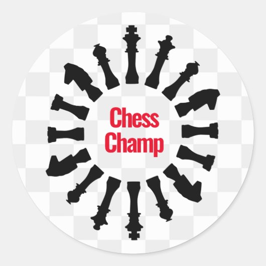Design von Schachstücken Runder Aufkleber (Vorderseite)