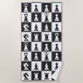 Design von Schachstücken Strandtuch (Vorderseite)