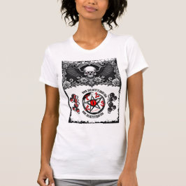 Design von Schädel und Rose von Frauen T-Shirt