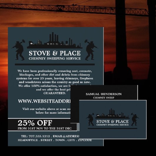 Design von Schiffen und Kehrern, Kaminfeuerdienst Flyer
