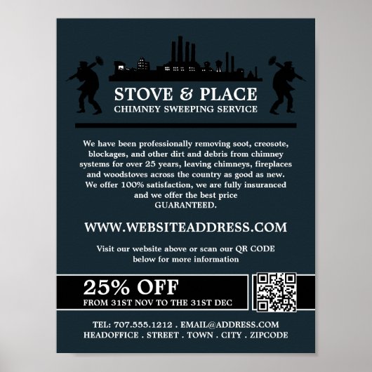 Design von Schiffen und Kehrern, Kaminfeuerdienst Poster (Vorne)