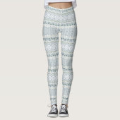 Design von Serene Blue und Green Mandala Leggings (Vorderseite)