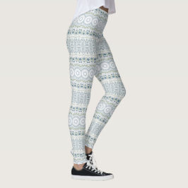 Design von Serene Blue und Green Mandala Leggings