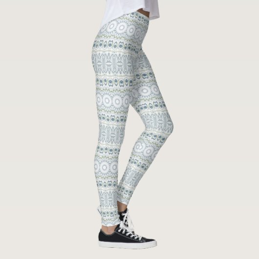 Design von Serene Blue und Green Mandala Leggings (Rechts)