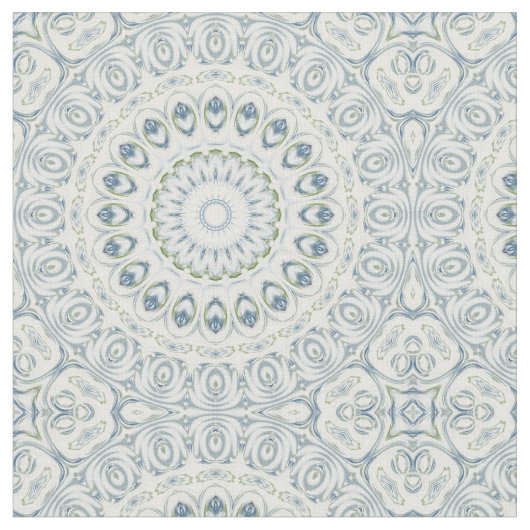 Design von Serene Blue und Green Mandala Stoff (Nahaufnahme)