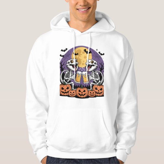 Design von Skelettdrachen für Trick oder Bier Hoodie (Vorderseite)