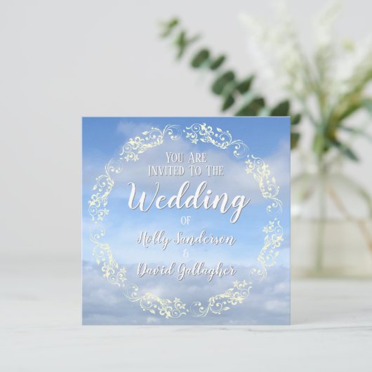 Design von Sky & Clouds Einladung (Stehend Vorderseite)