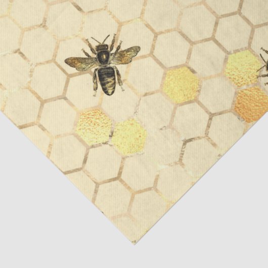 Design von Sonnenblumen und Bienen Seidenpapier (Detail)
