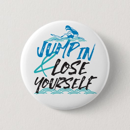 Design von Swimming Jumping und Fun Quotes Button (Vorderseite)