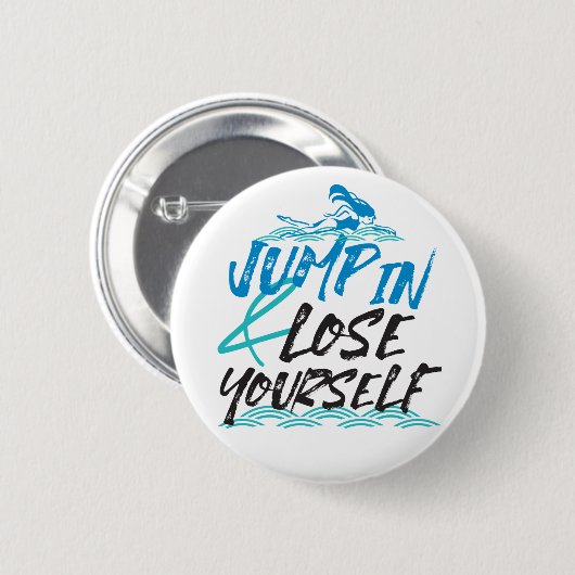 Design von Swimming Jumping und Fun Quotes Button (Vorne & Hinten)